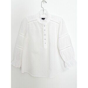 Kaari Blue Top White With Gold Size Medium